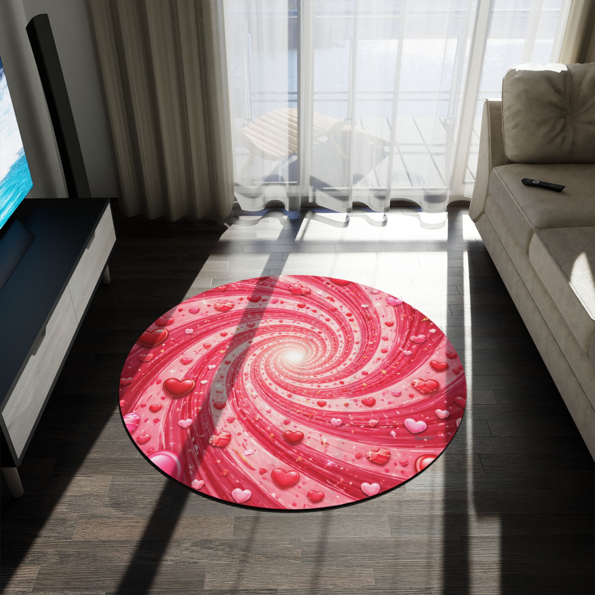 Heart Swirl Vortex Rug — Valentine PinkVortex Rug