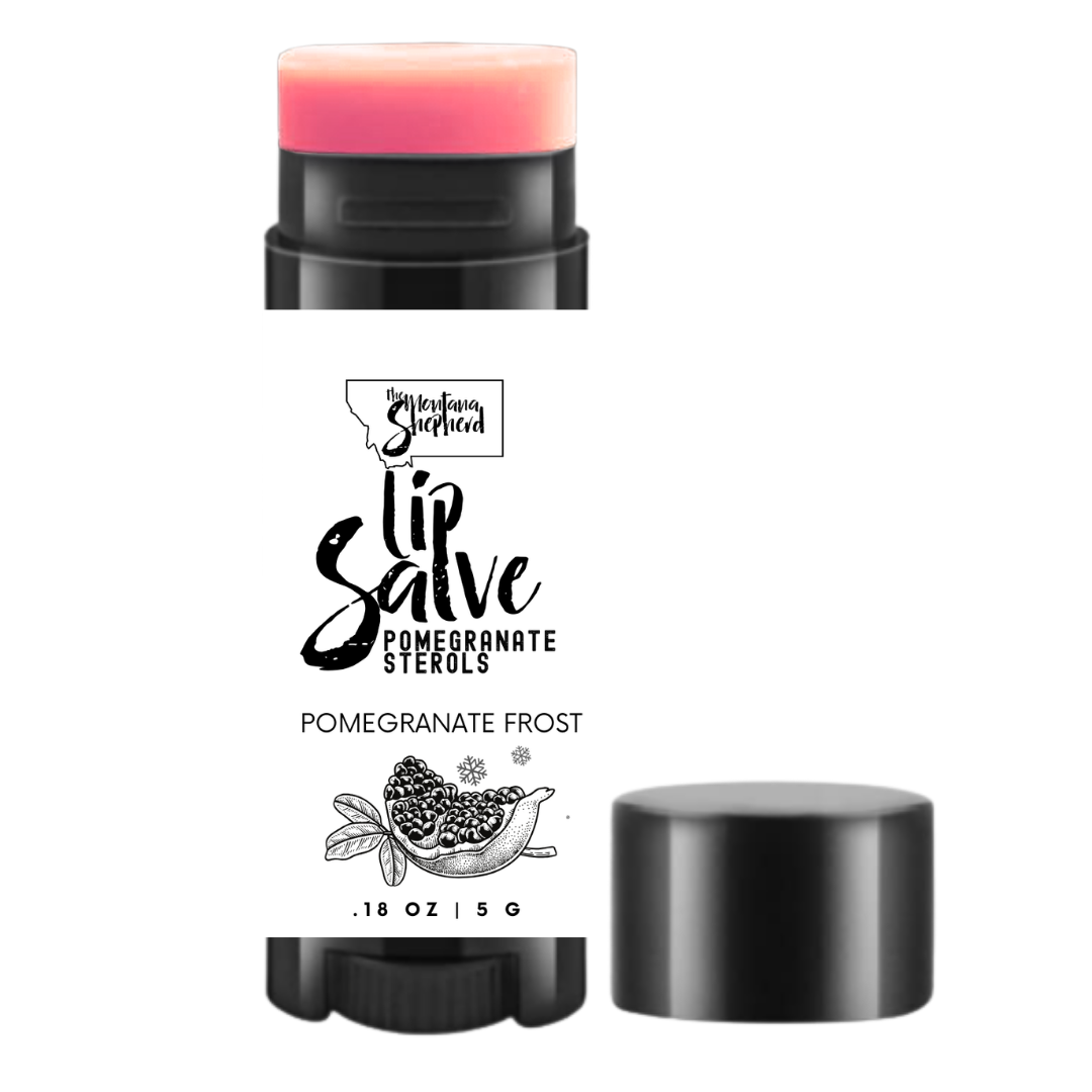 Pomegranate Frost Lip Salve with Natural Sterols, Peppermint Oil and Vitamin E