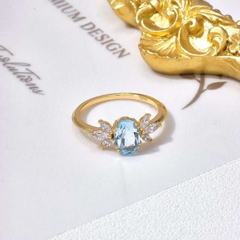 Thumbnail: Trina Blue Topaz Ring