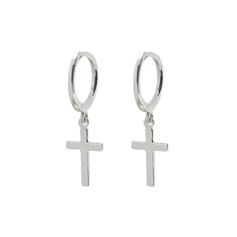 Thumbnail: Mini's Silver Cross Earrings