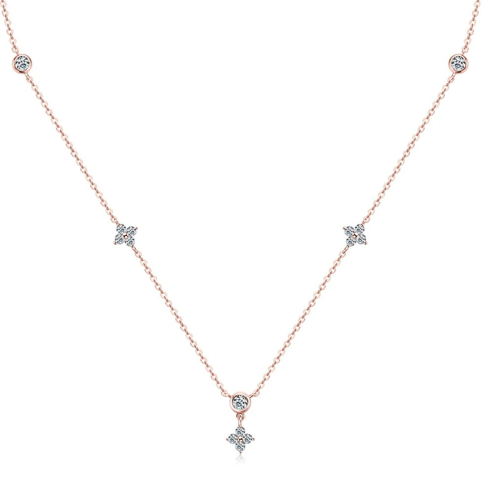 Thumbnail: Tullia Four Leaf Clover Necklace in Rose Gold