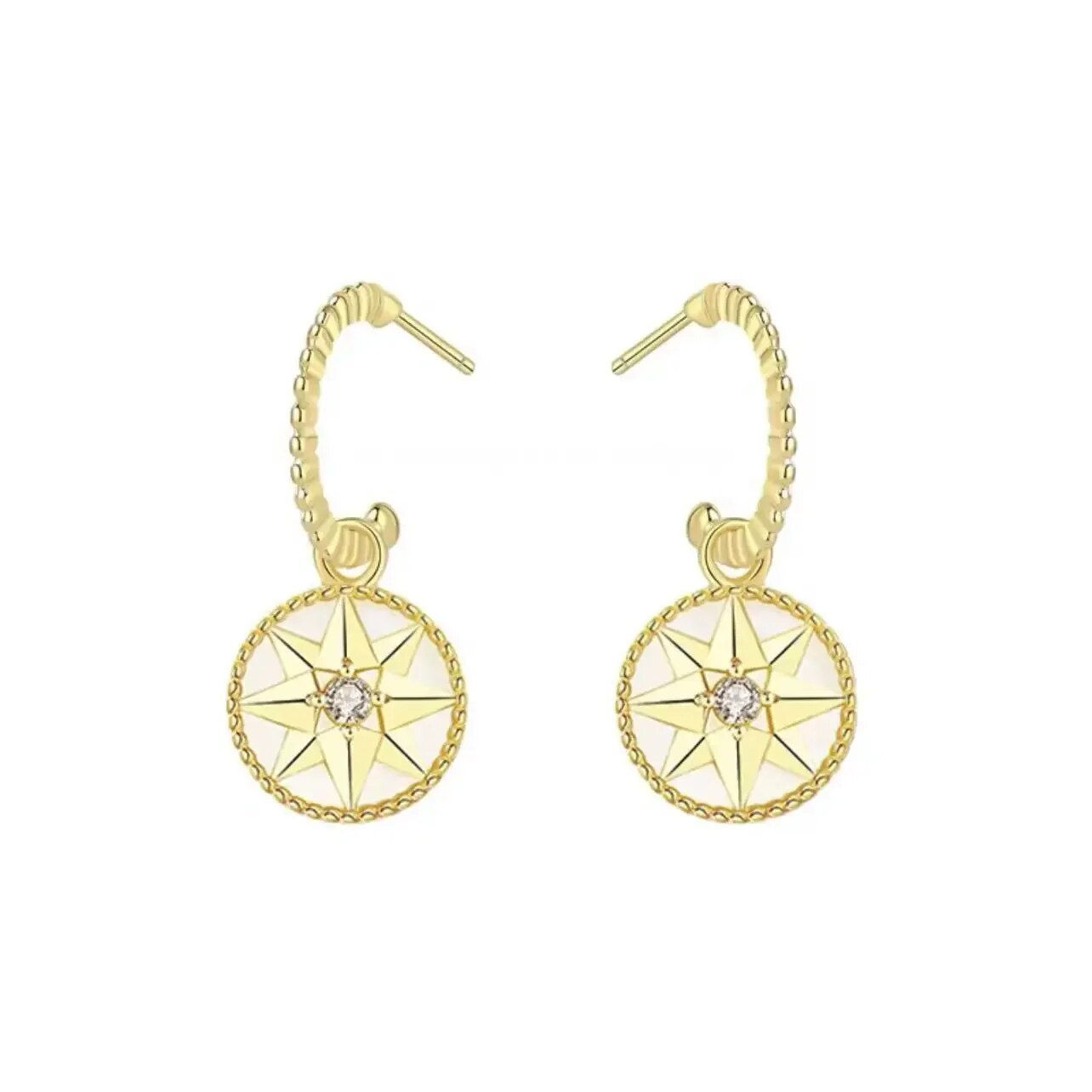 Eight Point Compass Earrings