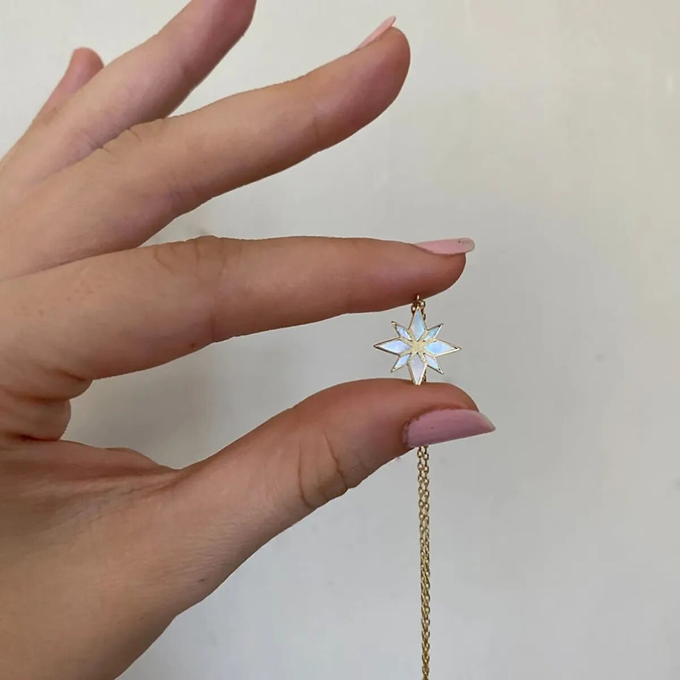 Thumbnail: Sara Inlaid Snowflake Necklace