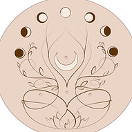 WOMEN EMPOWERMENT. WILD FEMINA LOGO. WHITE WICHT LOGO. LOGO WITH BROWN MOONS. CIRCLE LOGOS.