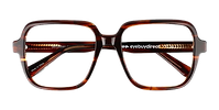 Brown Striped Square Prescription Eyegla