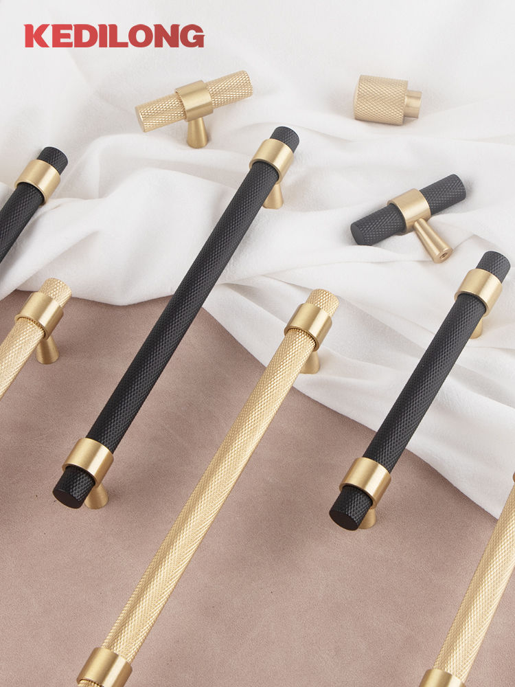 KEDLO – poignées de meubles moletées en laiton massif, modernes, en cuivre d