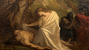 DIpinto "Antigone au chevet de Polynice" di Jean-Joseph Benjamin-Constant