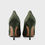 Thumbnail: Fisher Classic Silk Satin Olive Green Pumps