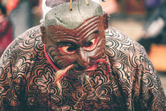 Masked man at one of Bhutan's religious festivals.