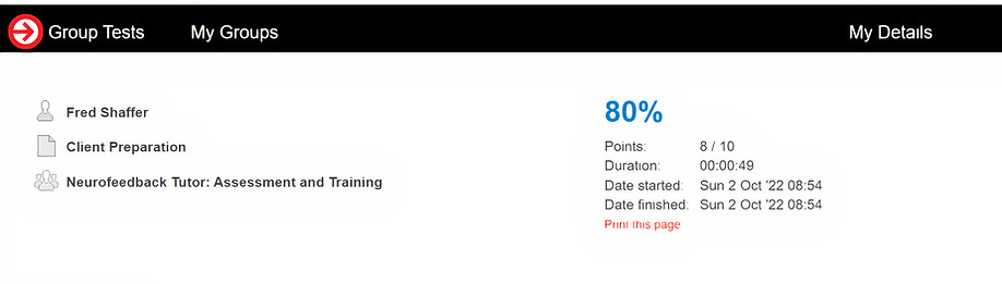 ClassMarker Group Tests Menu