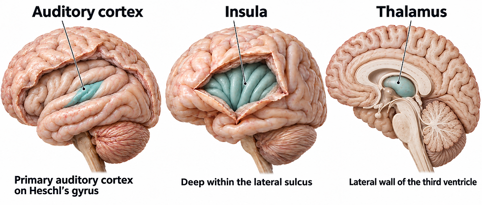 three hearing-stress structures