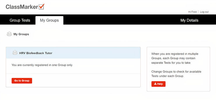 ClassMarker Group Menu