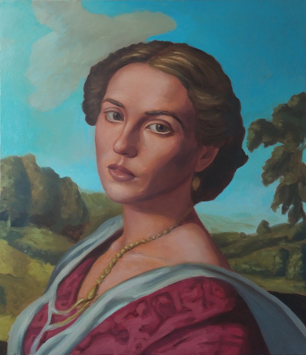 Пламен Овчаров млад автор портрет маслени бои платно възторгът на облаците