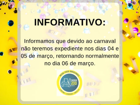 Informativo de expediente de carnaval