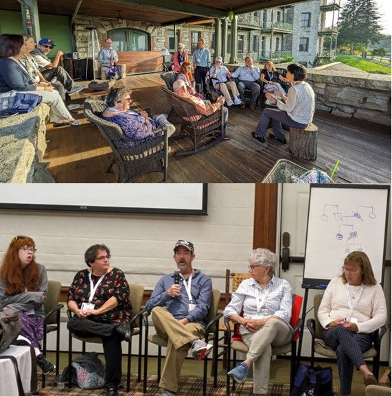 DM Ambassadors and their families received DM research update from Dr. Tai of Avidity Biosciences (Top) and participated in a Q&A session (Bottom).
