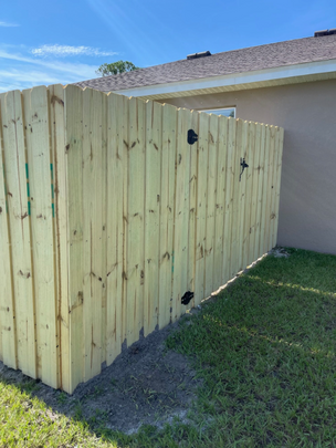 Pressure Treated Pine Board on Board Wood Fence