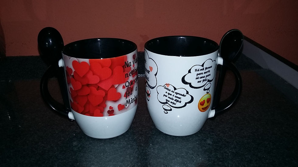 Canecas com Colher, coloridas