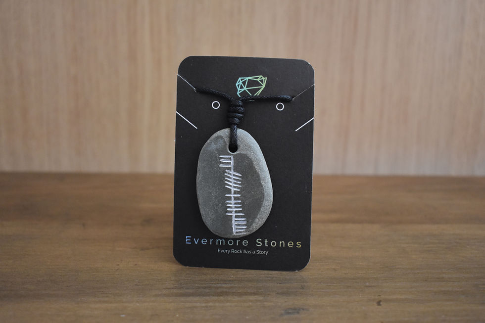 Neart Strength Pendant with Ogham carving on stone