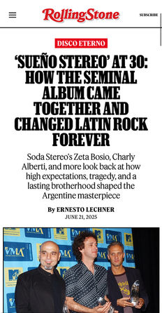 Sueño Stereo, Soda Stereo, Rolling Stone USA