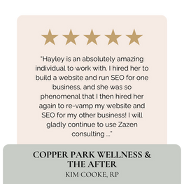 Positive Google review mentioning Zazen Consulting's prompt service and impressive website development skills.
