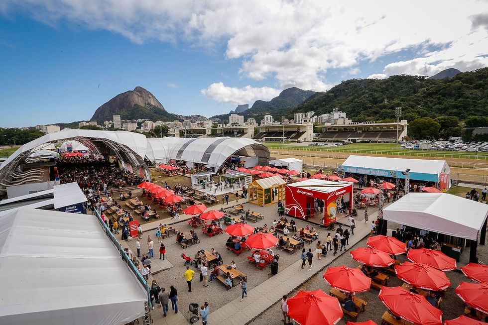 imagem aérea mostrando a estrutura do rio gastronomia no jockey