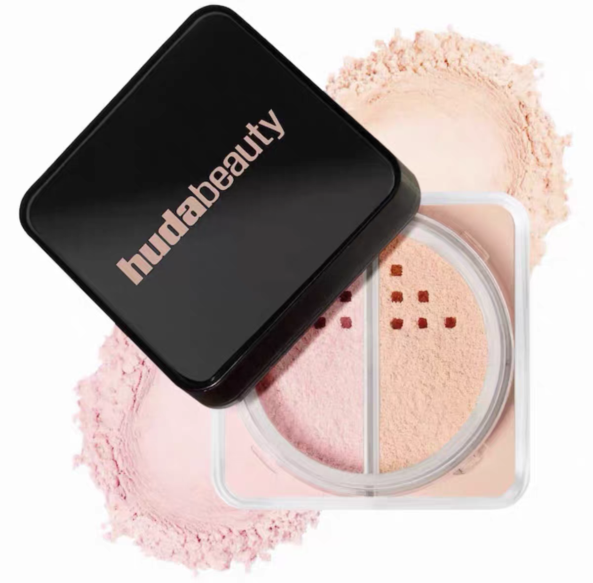 Color Blocking Huda Easy Bake Fragrance Free Loose Baking and Setting Powder Bea