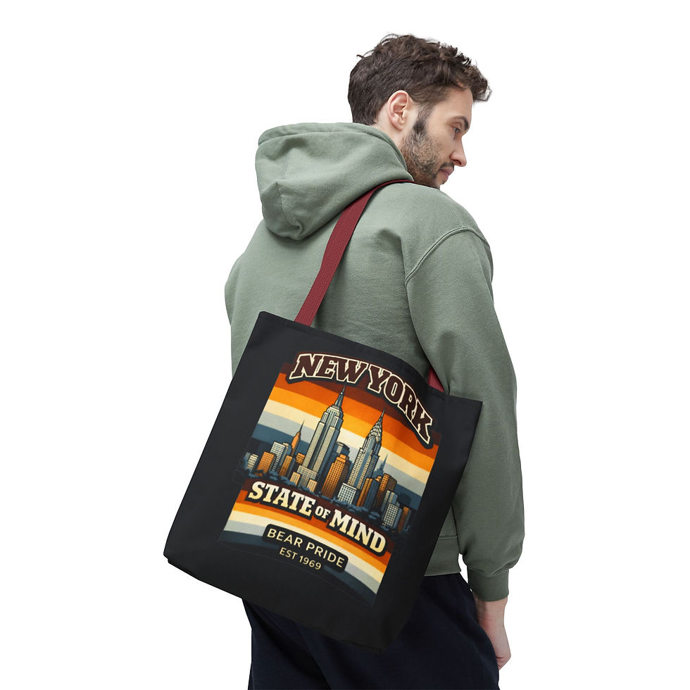 Thumbnail: New York State Of Mind Bear Pride Tote | Gay Bear NYC Bag