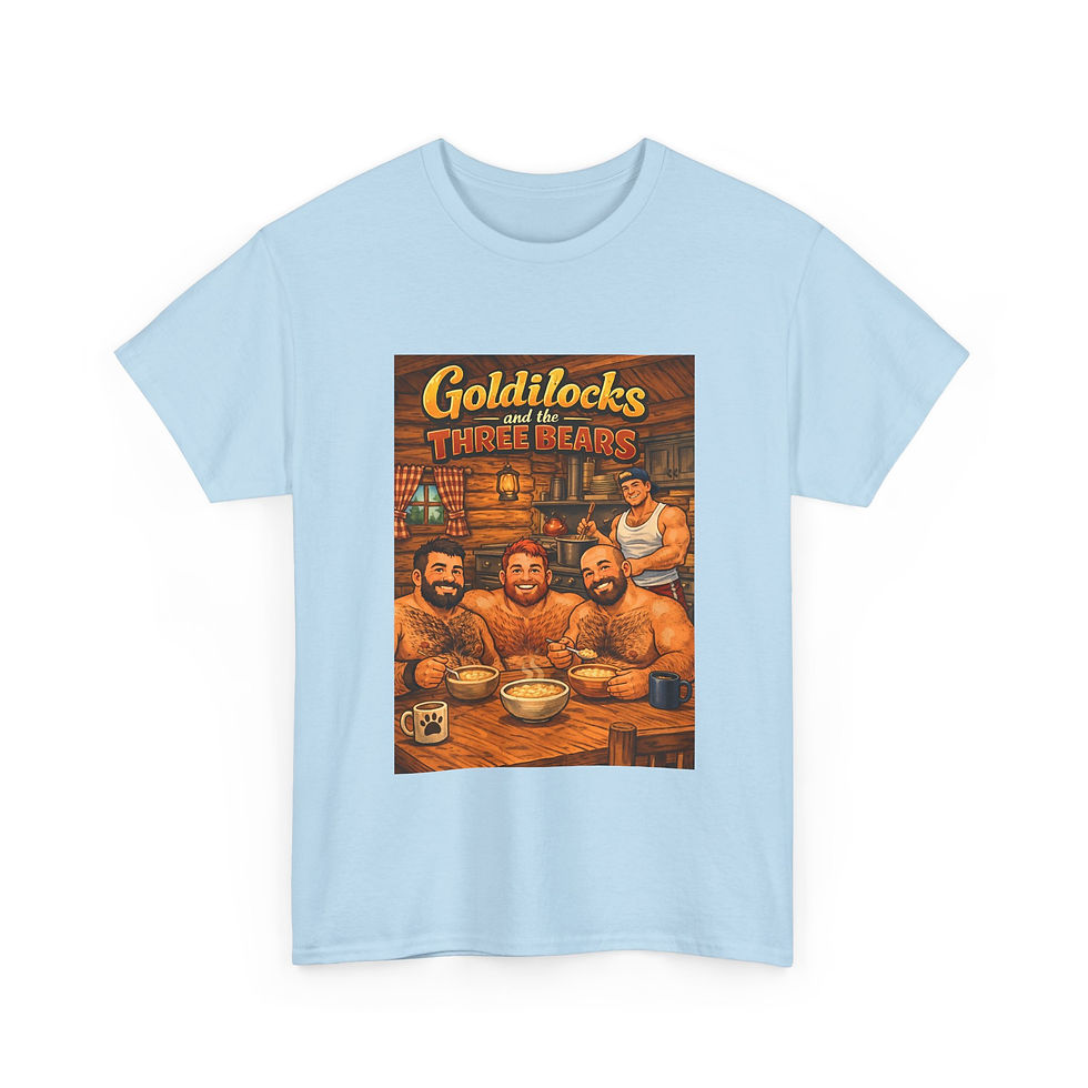 Thumbnail: Goldilocks & The Three Bears Breakfast Tee | Gay Bear Pride