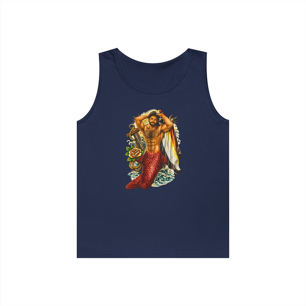 Thumbnail: Mer Bear Pride Gay Bear Merman Tank Top | Bear Pride Flag Vest LGBTQ