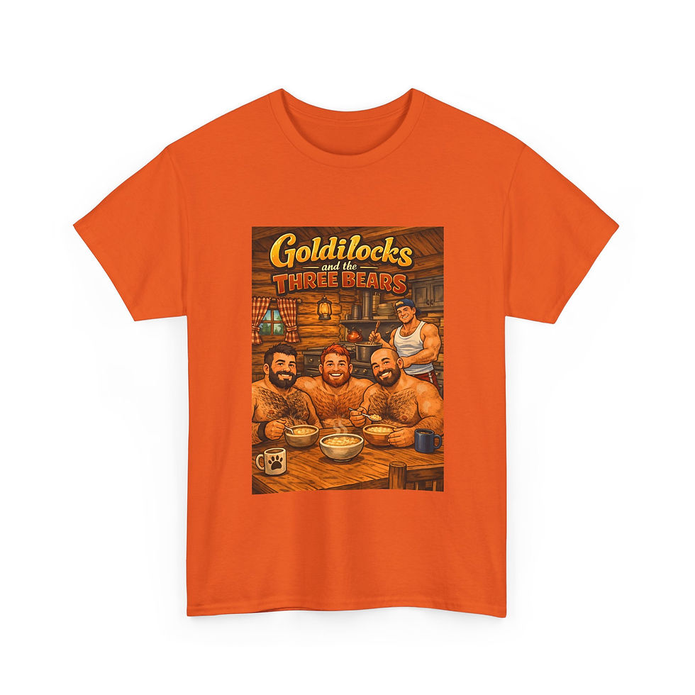 Thumbnail: Goldilocks & The Three Bears Breakfast Tee | Gay Bear Pride