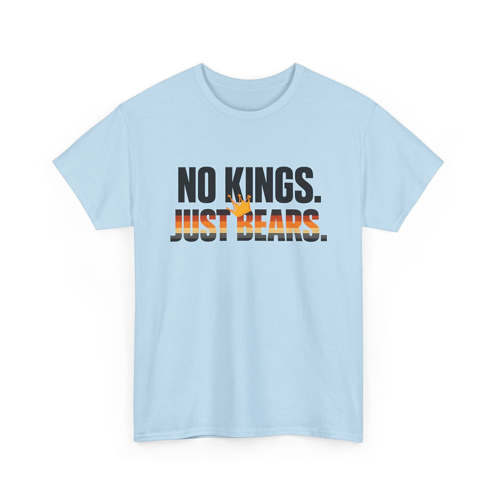 Thumbnail: No Kings Just Bears T-Shirt | Bear Pride Flag Colors | Gay Bear Tee