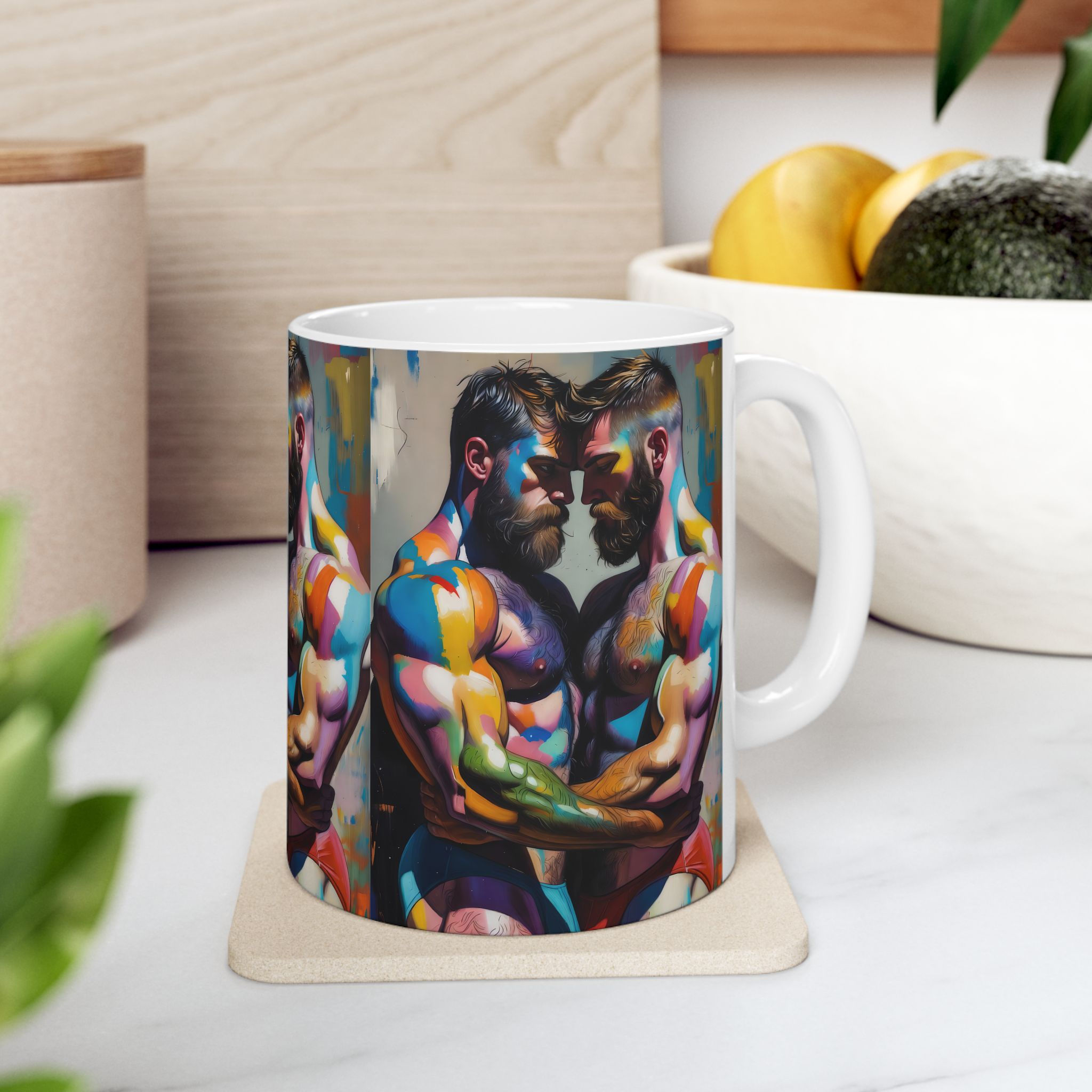 Primary | Gay Couple Art Mug | LGBTQ Gay Bear Coffee Mug Gift