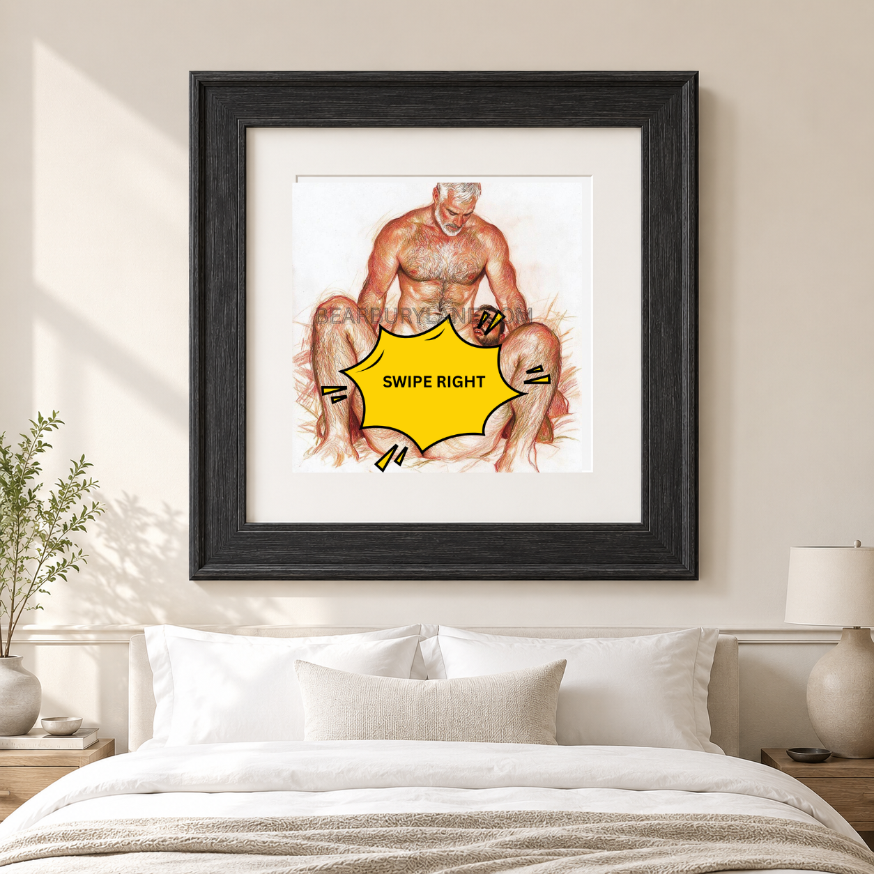 Gay Bear Trio Art Print, Intimate Male Figure Wall Art, LGBTQ+ Decor