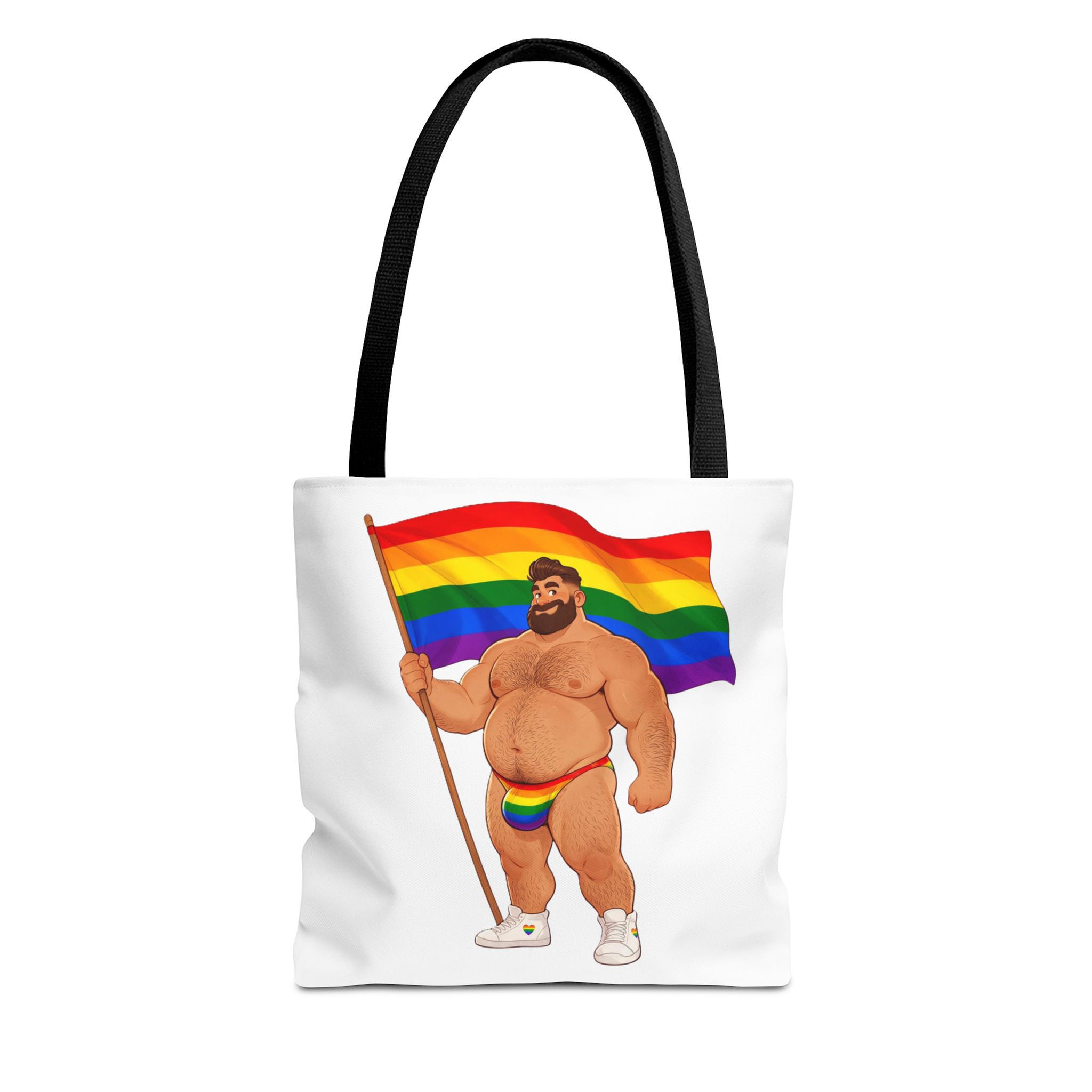 Pride Bear Tote Bag | Rainbow Flag Bear Tote | LGBTQ+ Shopper