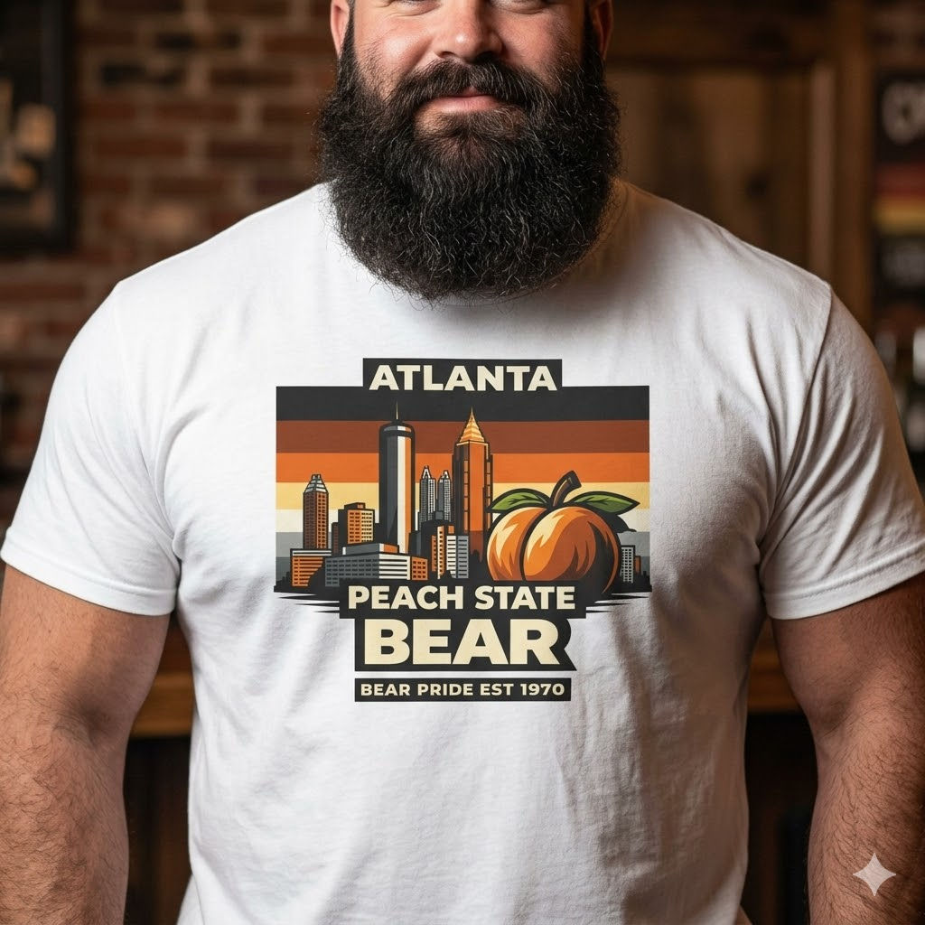 Atlanta Peach State Bear Tee | Gay Bear Pride Georgia T-Shirt