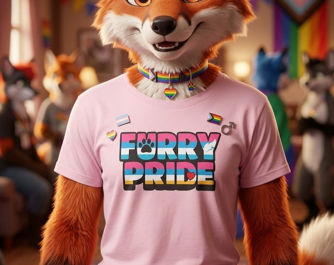 Furry Pride T-Shirt | LGBTQ Furry Community Unisex Pride Tee