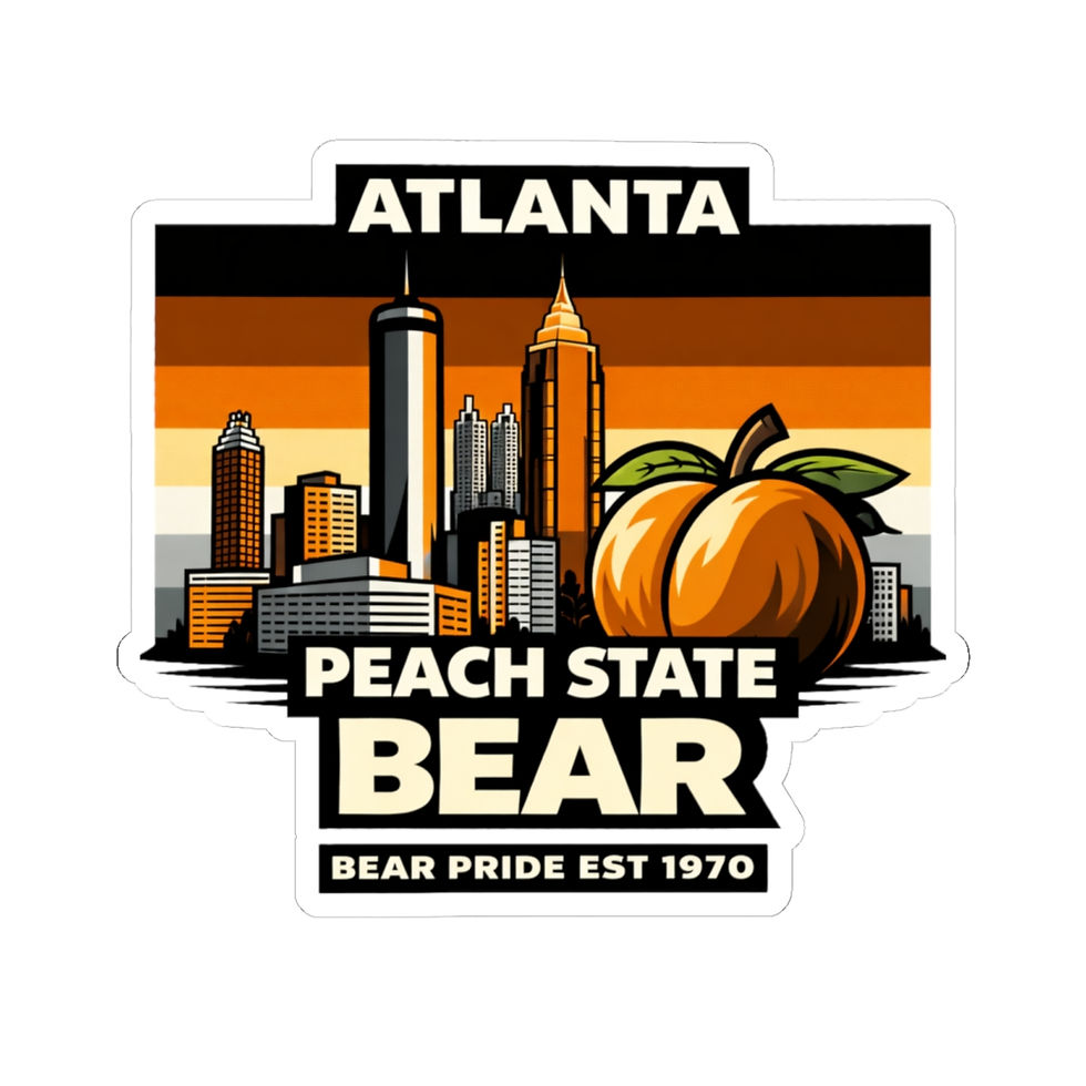 Thumbnail: Atlanta Peach State Bear art with skyline and pride flag.