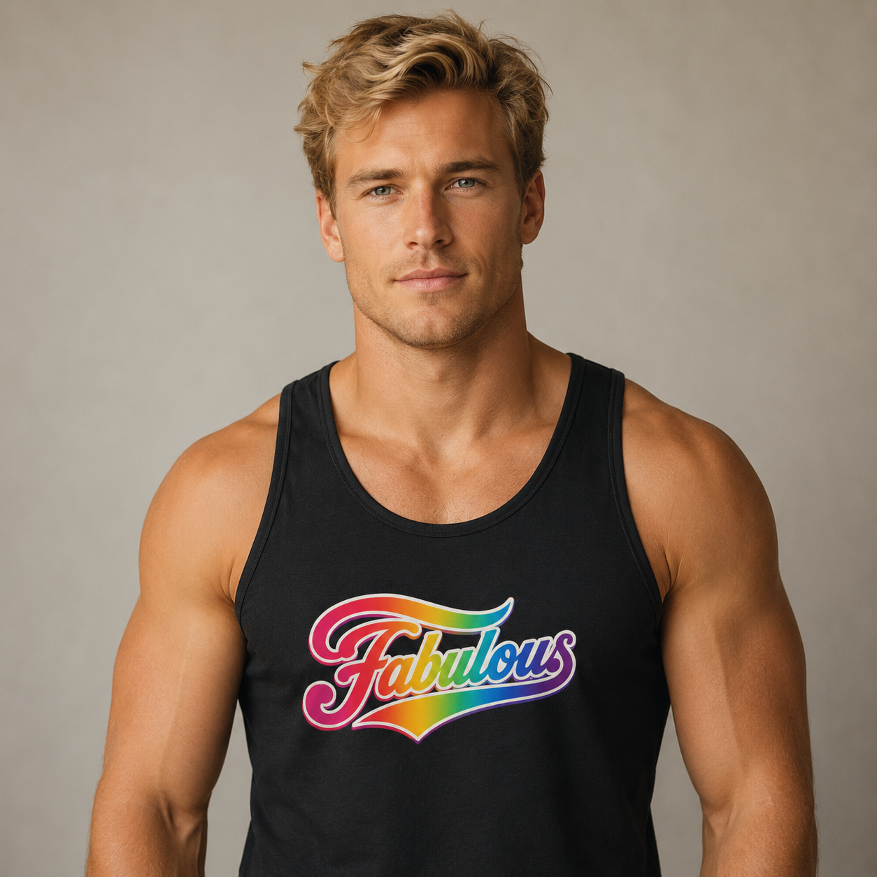 Fabulous Fame Script Tank Top | LGBTQ Pride Vest