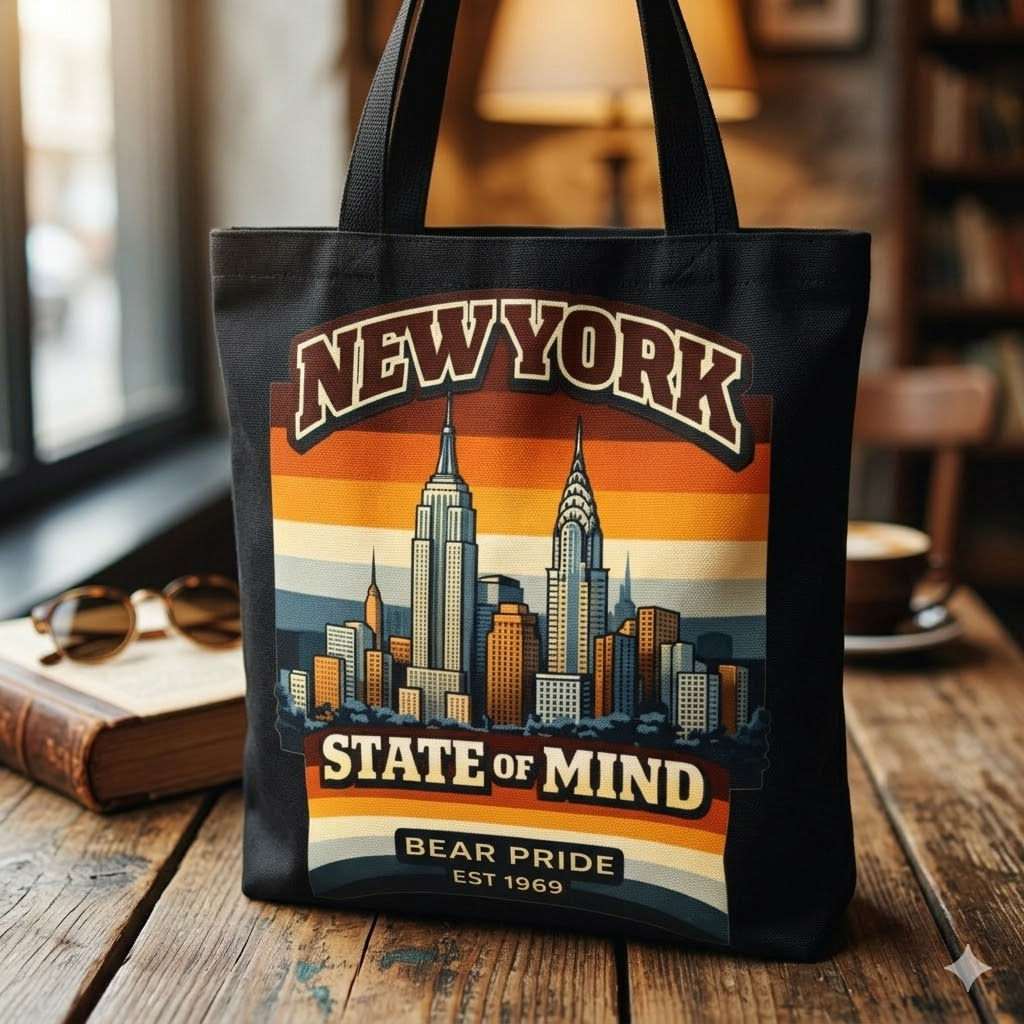New York State Of Mind Bear Pride Tote | Gay Bear NYC Bag