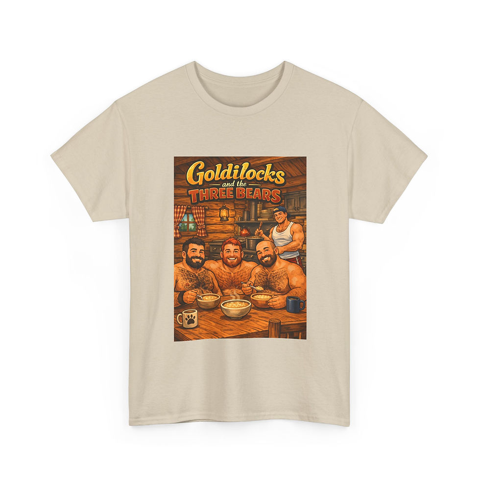 Thumbnail: Goldilocks & The Three Bears Breakfast Tee | Gay Bear Pride