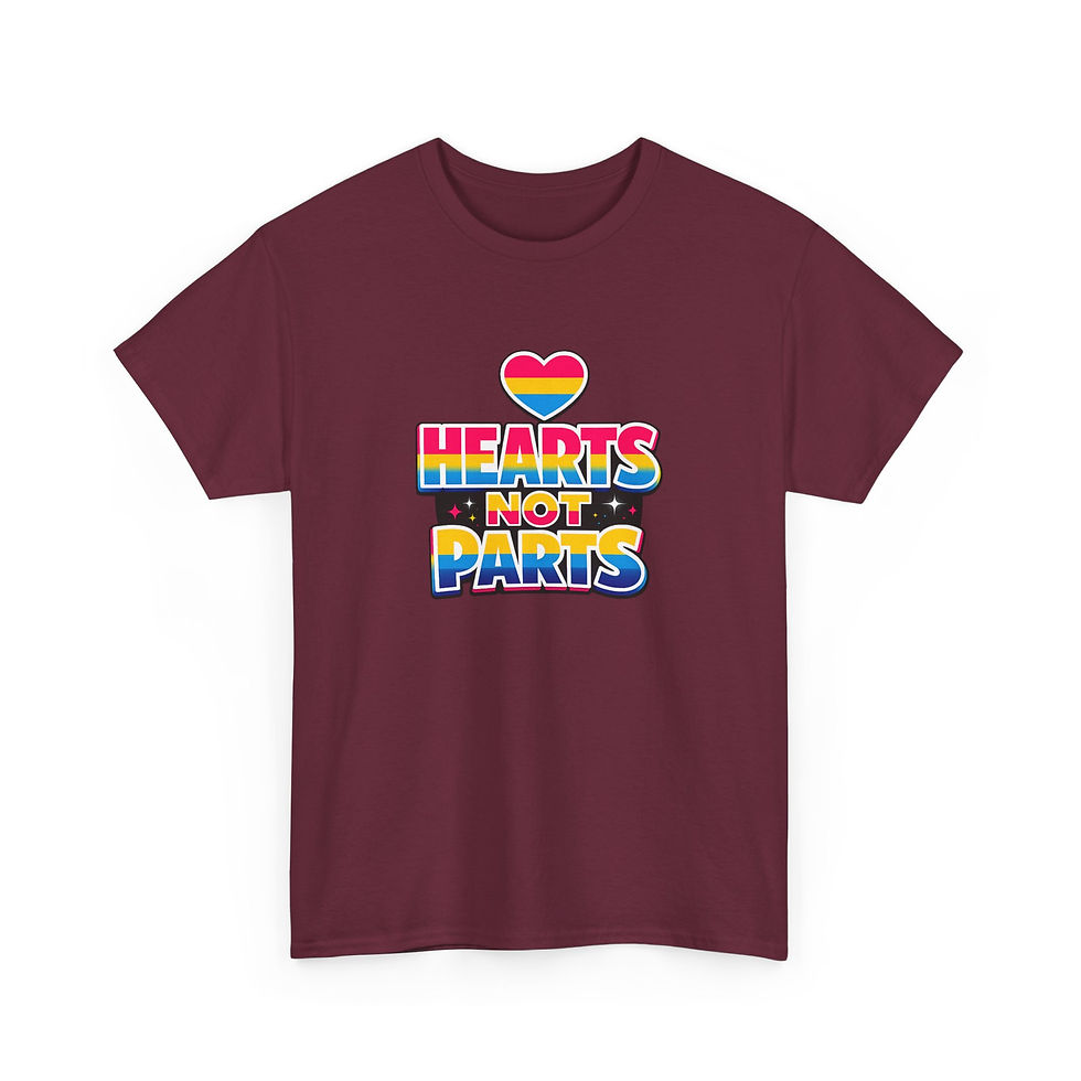 Thumbnail: Hearts Not Parts T-Shirt | Pansexual Pride Unisex Shirt LGBTQ Pan Pride Tee