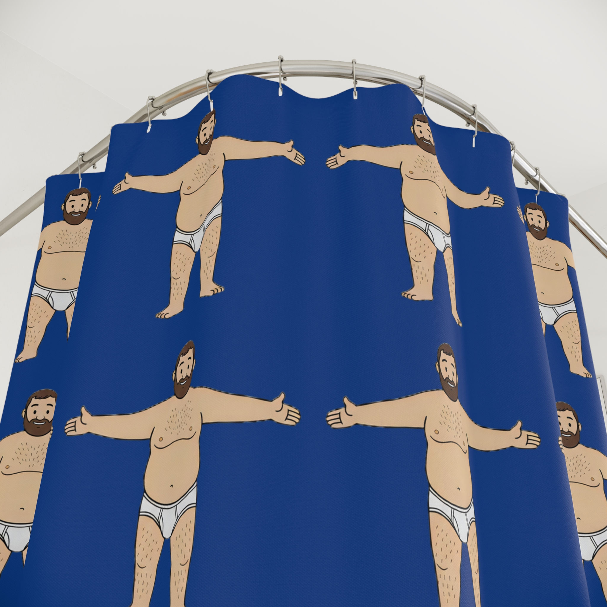 Dad Bod Bear Shower Curtain | Gay Bear Bathroom Decor