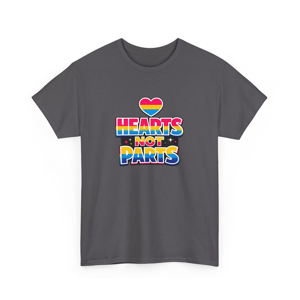 Thumbnail: Hearts Not Parts T-Shirt | Pansexual Pride Unisex Shirt LGBTQ Pan Pride Tee