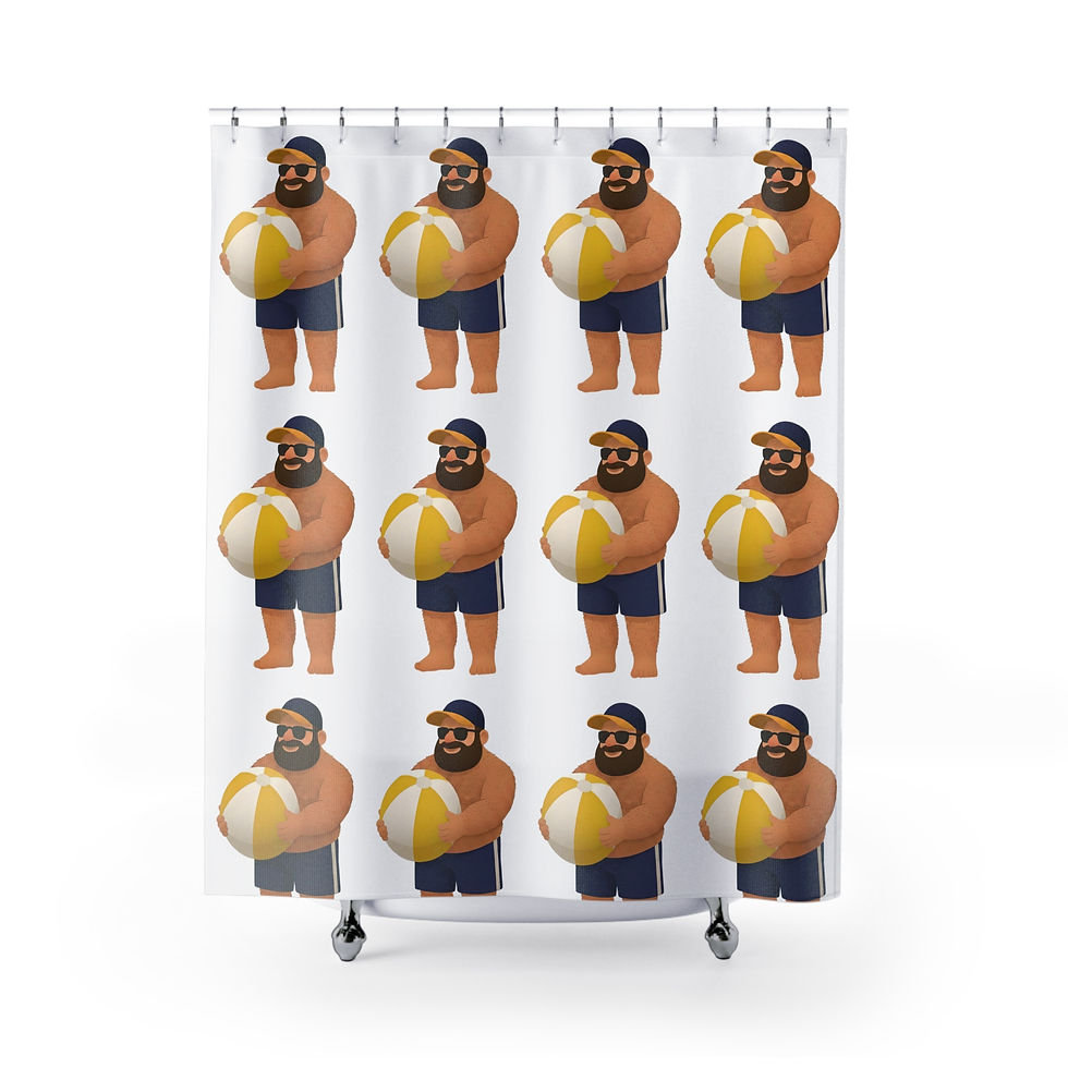 Thumbnail: Summer Bear Shower Curtain | Gay Bear LGBTQ Bathroom Decor