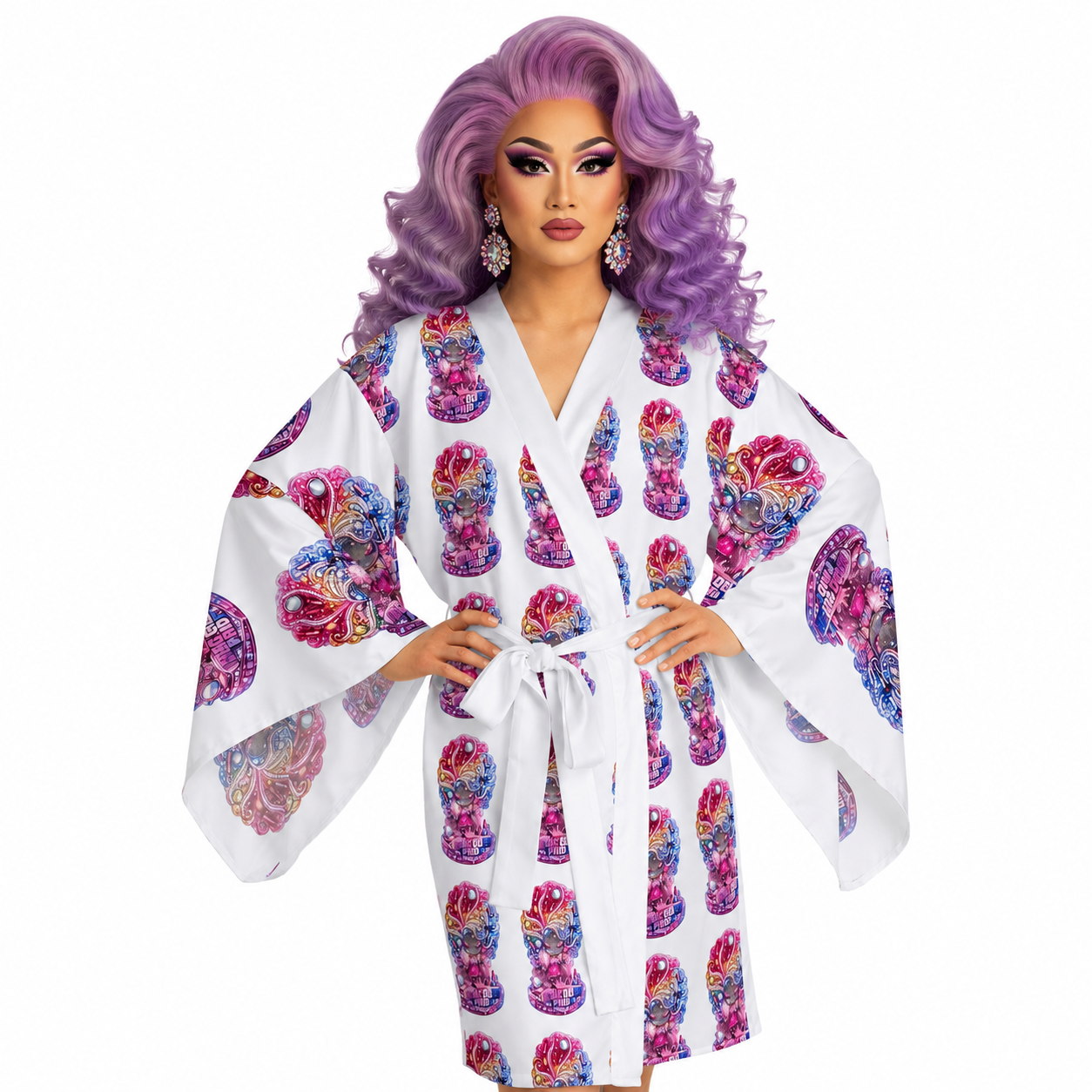 Drag Queen Pride Chibi Jewel Kimono Robe | LGBTQ+ Pride Kimono