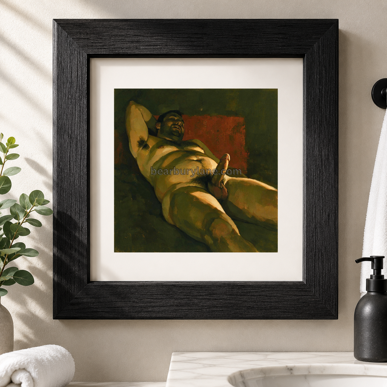 Reclining Bear Art Print Gay Male Wall Art LGBTQ Bedroom Decor