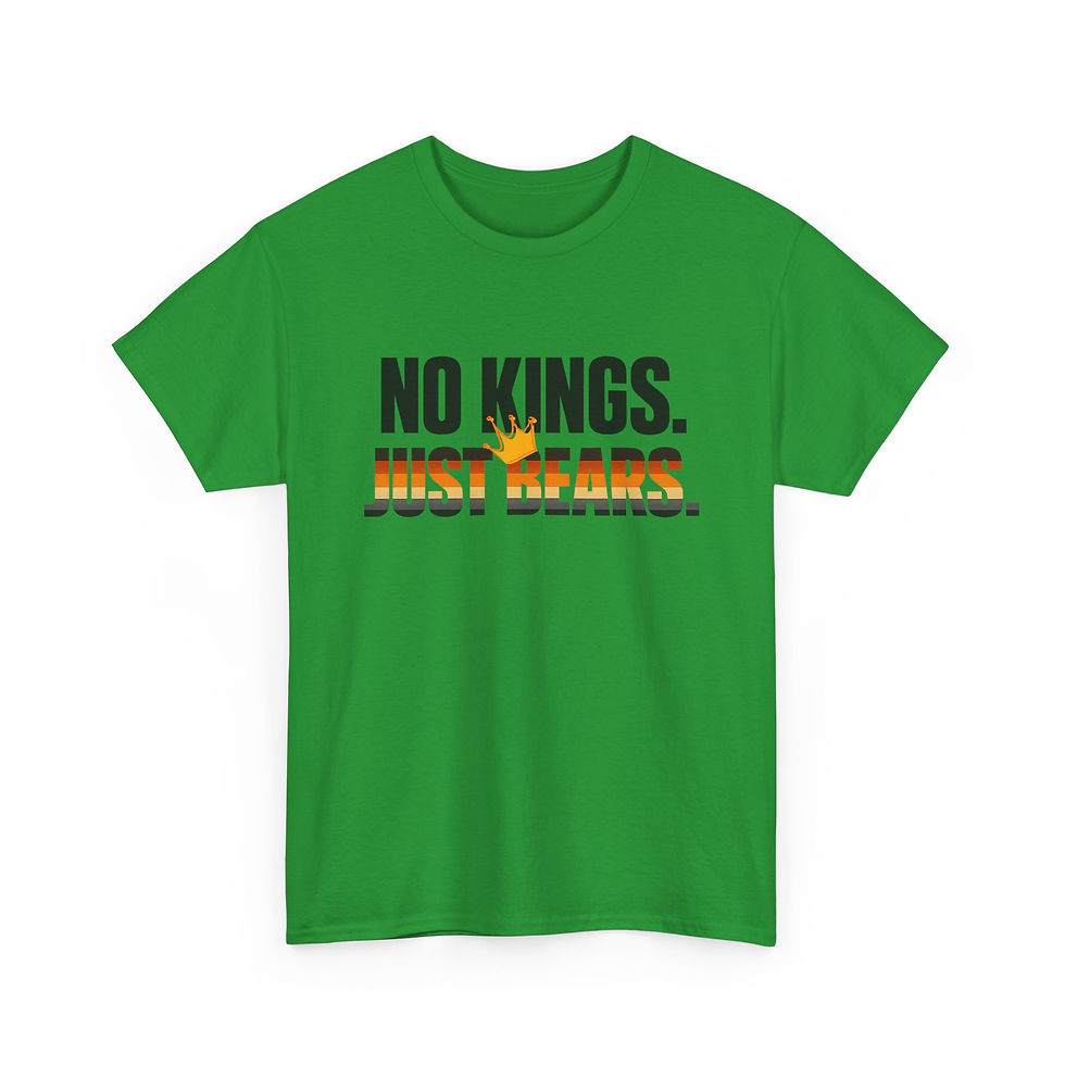 Thumbnail: No Kings Just Bears T-Shirt | Bear Pride Flag Colors | Gay Bear Tee