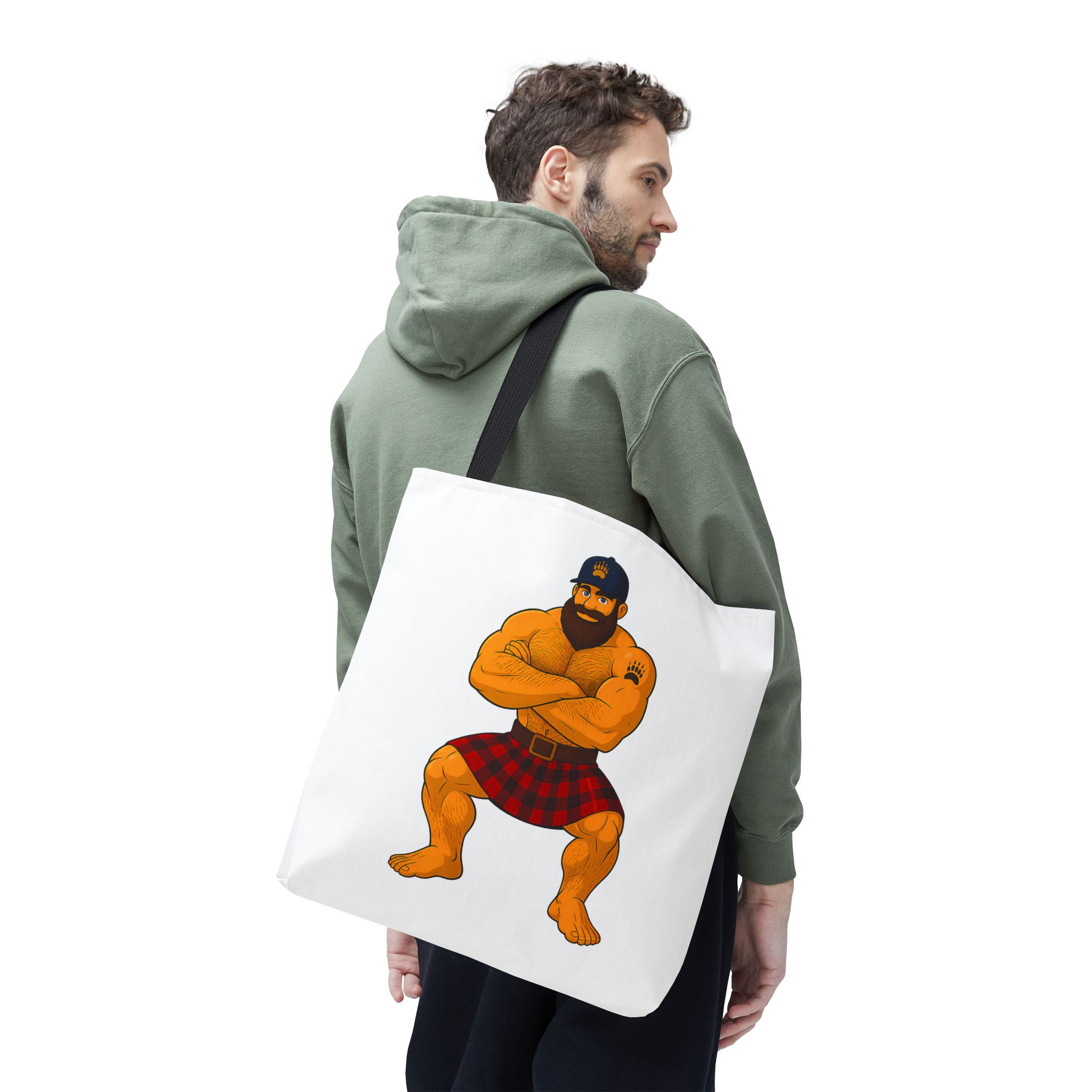 Kilted Bear Tote Bag | Gay Bear Scottish Pride LGBTQ Bag