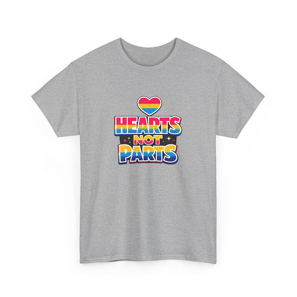 Thumbnail: Hearts Not Parts T-Shirt | Pansexual Pride Unisex Shirt LGBTQ Pan Pride Tee