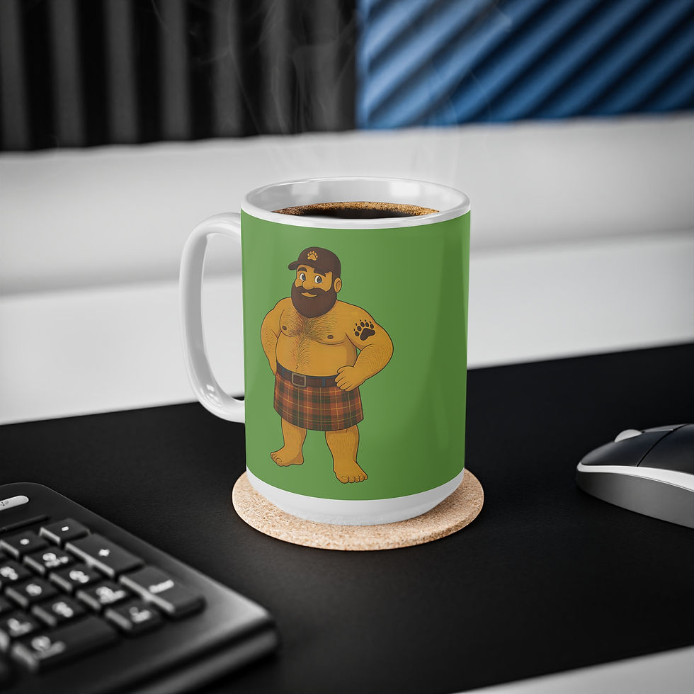 Thumbnail: Scottish Kilt Bear Mug | Gay Bear Coffee Mug LGBTQ Bear Community Gift Men